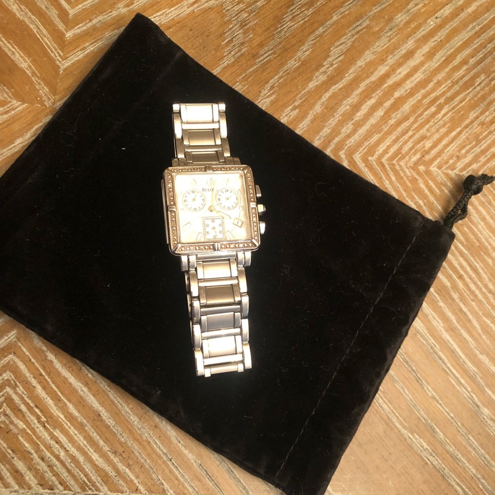 Bulova Diamond Accented Chronograph Watch